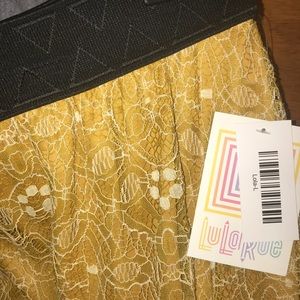 LuLaRoe Large Lola Skirt Champagne w/Black waist
